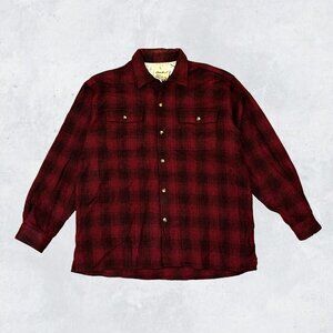 Vintage Eddie Bauer Wool Blend Loop Collar Flannel/Overshirt, size XL